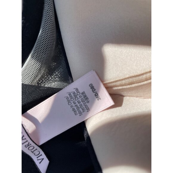 Victorias Secret Black Lace & Mesh Bustier With Attached Garters Size 36D - Picture 6 of 12